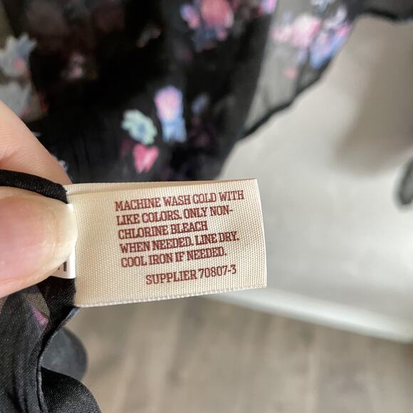 Arizona Jeans Company Size XL-XXL Kimono - Coverup Swim Beach Floral Black - Picture 8 of 8